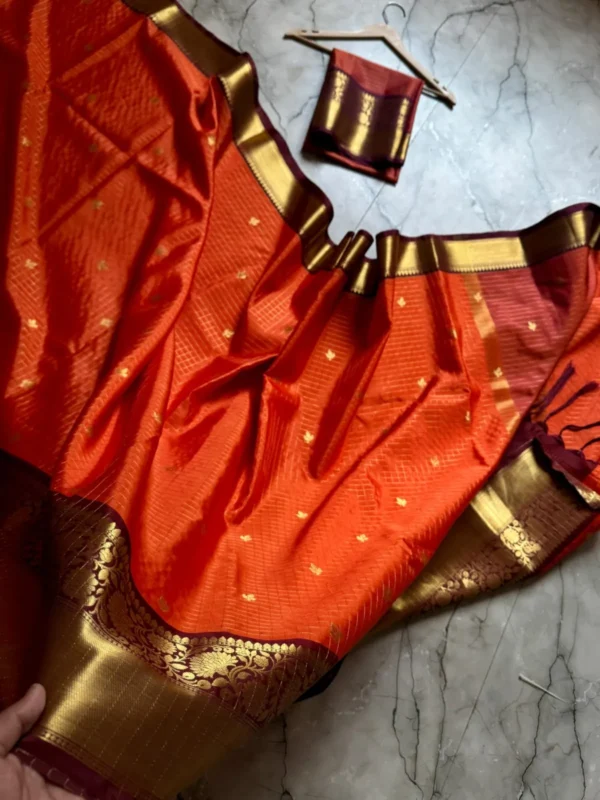 Premium Banarasi Soft Check Silk Saree Collection all over Design