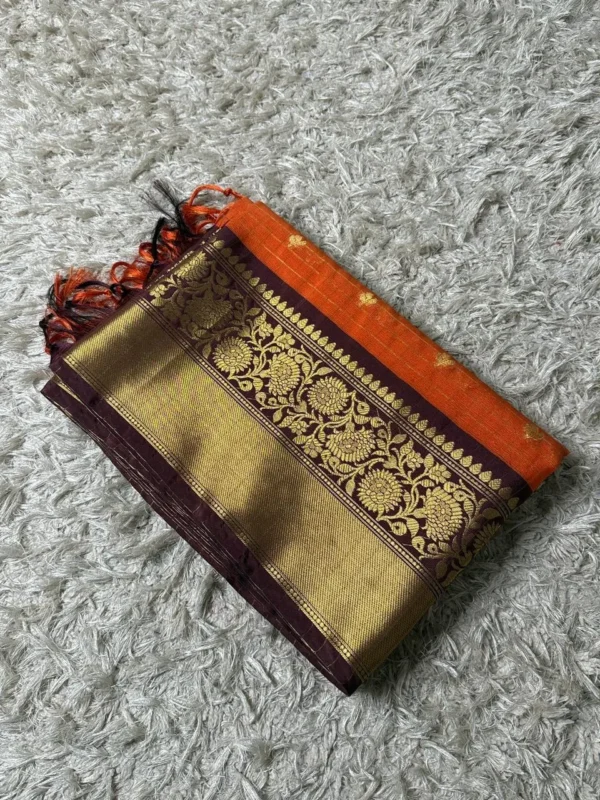 Premium Banarasi Soft Check Silk Saree Collection all over Design