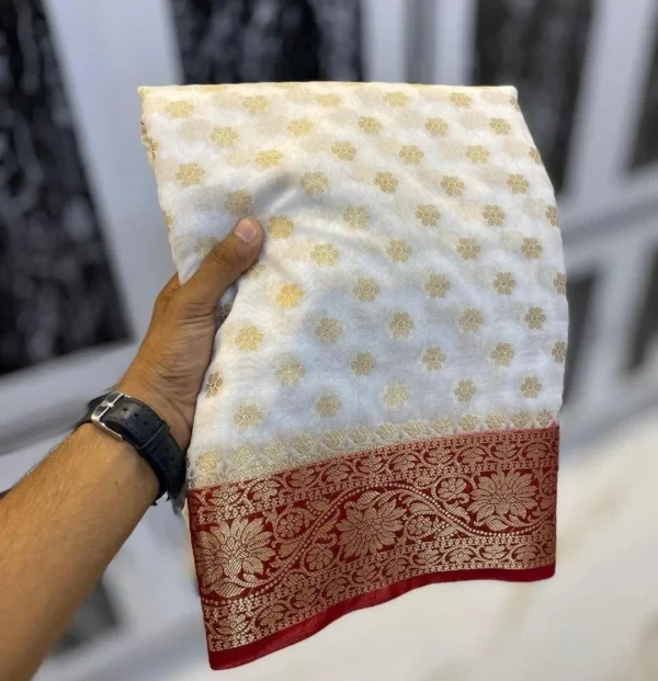 Premium Banarasi Soft Georgette Silk Saree Collection All Over Design