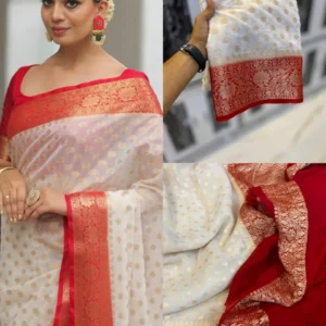 Premium Banarasi Soft Georgette Silk Saree Collection All Over Design