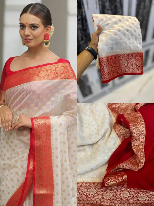 Premium Banarasi Soft Georgette Silk Saree Collection All Over Design