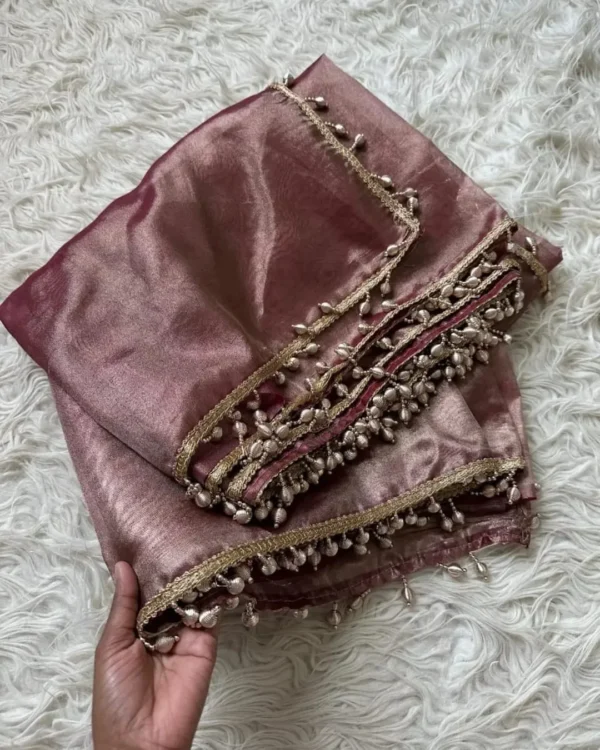 Premium Banarasi Soft Tissue Silk Saree Collection all over lace Design