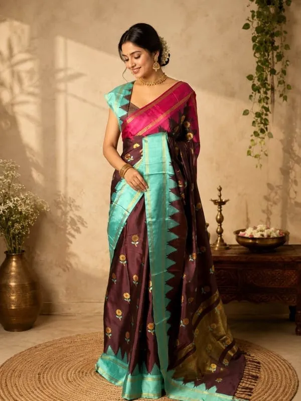 Banarasi Soft Katan Silk | All-Over Woven Design | Running Blouse