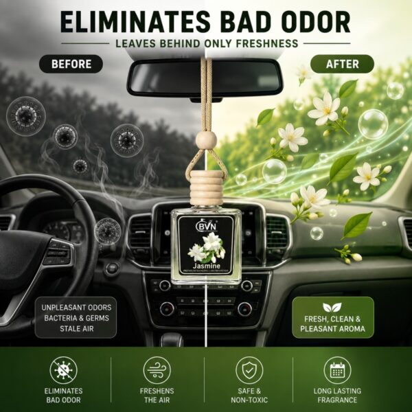 jasmine 4. Jasmine Car Freshener Diffuser Car perfume Air Freshner Hanging Pod (10 ml)