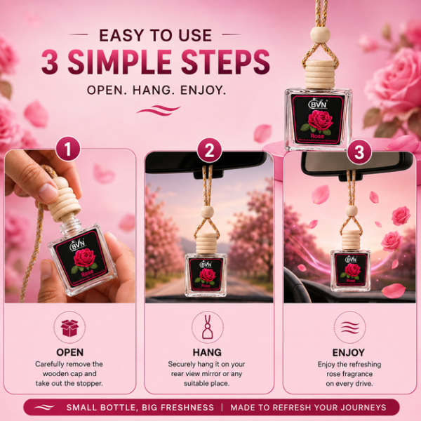 0bba1640-a747-407f-b8d7-c9a3dcf1a8a5 Rose Car Freshener Diffuser Car perfume Air Freshner Hanging Pod (10 ml)