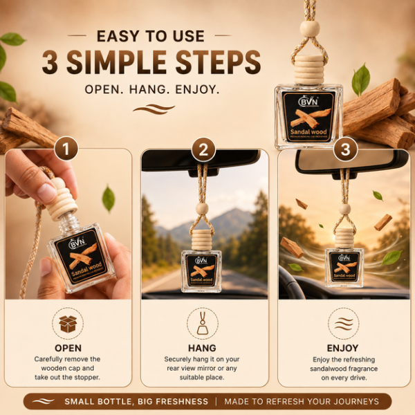car freshener Sandal Wood Car Freshener Diffuser Car perfume Air Freshner Hanging Pod (10 ml)