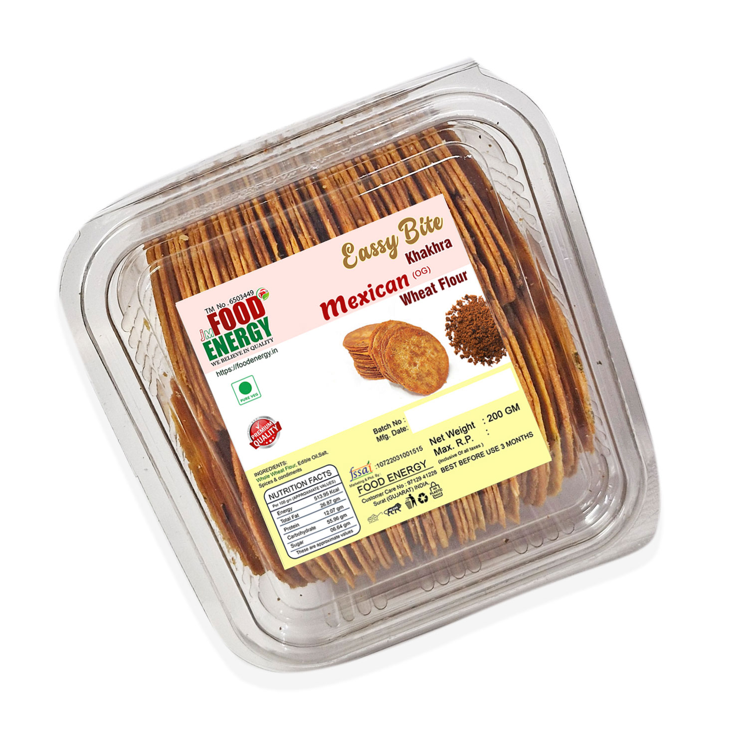 Mexican Flavoured – Easy Bites – Coin Shaped Khakhra- 200 grm